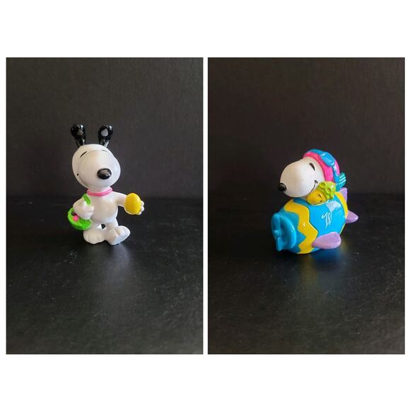 Vintage Peanuts Snoopy Easter Beagles PVC Figures (SET of 7)#13-22-28 - Picture 2 of 2